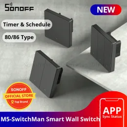 Control SONOFF M5 SwitchMan Smart Wall Switch 80/ 86 Type 1/2/3 Gang Wall Push Button Switch Frame Smart Scene Schedule for Smart Home