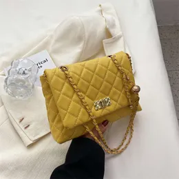 Colored Diamond Grid Chain Small for Women's 2022 Summer New Trendy Texture Crossbody Bag, and Stylish Shoulder Bag 75% Factory Direct Sales