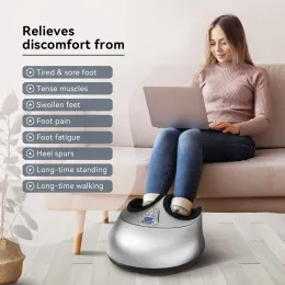 Kontroller Nuaer Knådning av luftkomprimering Electric Foot Massager Infraröd med uppvärmning och terapi Antistress Hälsovården Familj