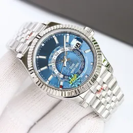 Luxuriöse Designer-Uhren für Herren, mechanisch, automatisch, Rol Sky-Dweller, Schwarz und Saphir, Armbanduhren, Ultra-Sub-Stahlarmband, Ringbefehl, Bewegungsmaschinen