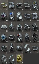Cuff Ring Tiger Ring For Men Jewelry Vintage PUNK Mens Rings Steampunk Hollow Stainless Steel Rings Of Anime Skull Hip Hop mix ord9818379