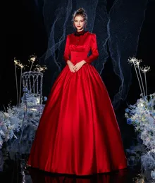 1700 -talet Rococo Red Royal Court Dress Vintage Retro Barockkläder Renaissance Rococo Marie Antoinette Costume Prom Dress 240220