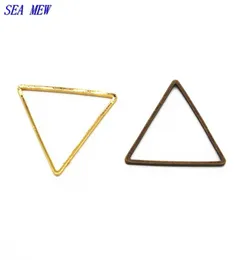 100pcs 24mm bakır üçgen daire konektörleri antika bronz gümüş pirinç altın diy takılar aksesuarlar3704968