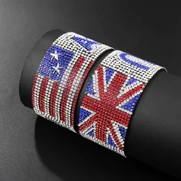 Populära Europa och Amerika USA UK FLAG HIP HOP JACHELETS Handband Rem Manschett Bangles Fashion Designer Armband Smycken