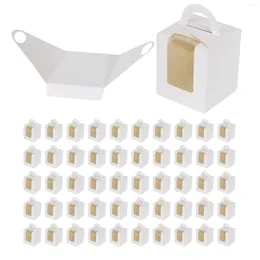 Moldes de cozimento 50 pcs único cupcake caixas brancas suportes individuais com inserções de janela para embrulhar embalagens