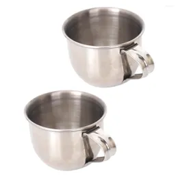 Wine Glasses 2 Pcs Stainless Steel Water Cup Plum Small Tea Mug Espresso Ss Tumbler Drinking Mini Sake Travel Ceramic Coffee Mugs Vases