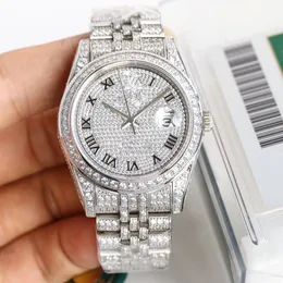 2024 New Womens Watch Log Luxury 18k Nano Technology تقع الفرقة الكاملة للقذيفة والفولاذ مع مرآة الزجاج المقاوم للخدش Swarovski Crystal