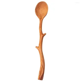 Coffee Scoops Japanese Style Beech Spoons Branch Shape Long Handle Scoop Stirring Spoon Tableware