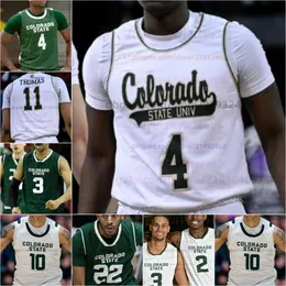 Colorado State Basketball-Trikot, NCAA-Trikot mit Nähten, beliebiger Name, Nummer, Herren, Damen, Jugend, bestickt, Isaiah Stevens, Nique Clifford