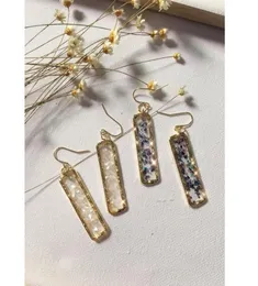 Fuwo Natural Selenite Earrings 24K Gold Electroplate Raw Selenite Stone Stone Crystal Blade Dangle EarringsエレガントジュエリーER004 Y190502048984