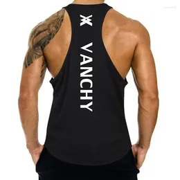 Men's Tank Tops Wholesale Fashion Letter Print Sportwear Workout Mens Vest Shirts Gym Bodybuilding Fitness Muscle Sleeveless