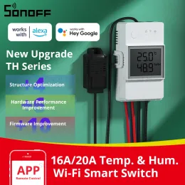 Control SONOFF TH Elite 16A 20A Wifi Switch Smart Temperature and Humidity Monitoring with LCD Display Auto Mode Smart Home Control