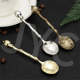 Coffee Scoops Tea Spoon Vintage Retro Eastern Style Scoop Spoons Carved Ice Cream