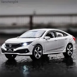 Diecast Model Cars 1/32 Honda Civic Type R Alloy Sports Car Model Diecast Metal Toy Vehicles Car Model Simulation Sound Light Collection Kids Gifts