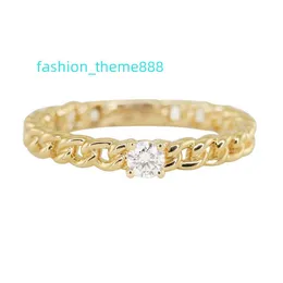 Gemnel Hot Selling 925 Sterling Silver Rings فريدة من نوعها Miami Cuban Rink Ring For Women