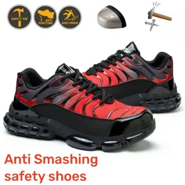 Air poduszka stalowa palca unisex robót bezpieczeństwa buty mężczyźni kobiety non slip trampki anty-mash nakłucie zabezpieczające buty oddychające 240220