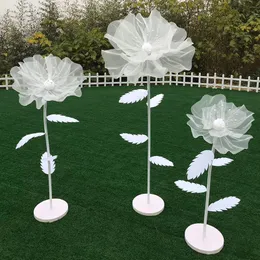 Organza Handmade Silk Poppy Big Flower Wedding Road Guide Chrysanthemum DIY Party Window Decoration Decoration 50cm/60cm70cm