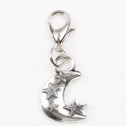 20pcslot DIY Moon Star Floating Locket Charms dingle hänge med hummerlås mode smycken som gåva7571607