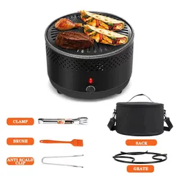 Outdoor Holzkohle Rauchfreien Grill Grill Maschine Camping Herd Haushalt Multifunktionale BBQ Platte Grelha Churrasco 240223