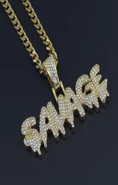 Bling Bling Hip Hop SAVAGE Pendant Necklace Jewelry for Men05028489