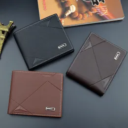 Mężczyźni Krótki bifold sztuczna skórzana męska Maskulina Billetera Credit ID Holder Portfel Billfold Torebka