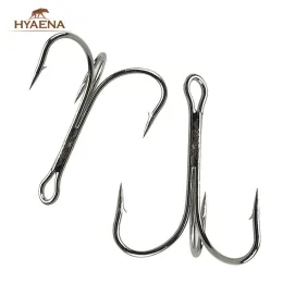 Fishhooks Hyaena 50pcs 3551 Триплые крючки с высокой игрой с высокой игрой с высоким углеродом.