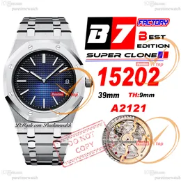 B7F 1520 Jumbo Exten-Shin 39 Smoked Blue Grande Tapisserie Dial Stick A2121 Automatic Mens Watch Stainless Steel Bracelet Super Edition Puretimewatch Reloj Hombre