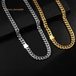 18K Gold gefüllte Halskette für Männer 8mm/10mm klobiges Miami Cuban Chain Curb Link Herrenarmband