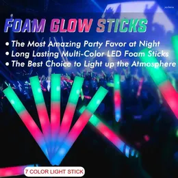 Party Decoration LED Foam Glow Sticks Luminous Batons Cheer Tube Birthday Bar Carnival Festival Colorful Flashing Wedding Supplies
