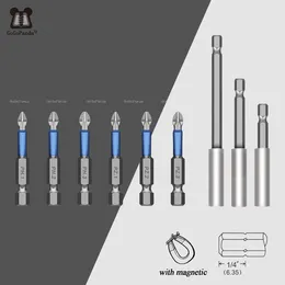 10 Pz/lotto 50mm PZ/PH Antiscivolo Punte Pozidrive Cacciavite con attacco esagonale GCr15 Testa singola magnetica