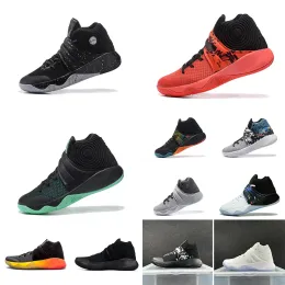 Mens Kyrie 2 농구화 2S Irving Eybl Black Speckle Green Bhm White Sier Parade Inferno Red Wolf Grey Effect Sneakers Tennis없이