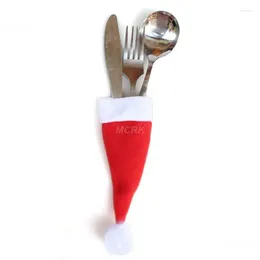 Dinnerware Sets Christmas Decoration Tableware Holder Bag Home Kitchen Decor Ornament Hat Fork Knife Cutlery Navidad Year Deco
