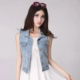 Women's Vests Short Denim Vest Summer Women Casual Colete Female Jeans Veste Femme Sleeveless Jacket Waistcoat Oversize 3XL