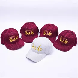 Kulkapslar guldtråd embroide trupp brud hatt snapback hip hop baseball bröllop party brev justerbara kvinnliga hattar