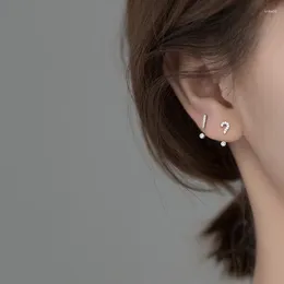 Stud Earrings 925 Sterling Silver Creative Temperament Diamonds For Women Simple Symbol Asymmetric 2024 Trend Aretes
