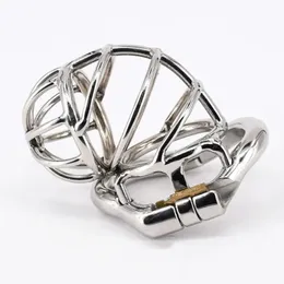 Stainless Steel Men Cock Cage, Bent To The Left Male Chastity Belt, Sex Toy Adult Penis Ring, Bondage Sex Toys