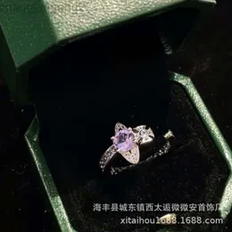 디자이너 Vivianes Westwoods Jewelry Viviennr Western Empress Dowager Purple Saturn ring jircon hollow 기하학적 다이아몬드 상감 지구의 독특한 디자인