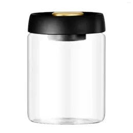 Garrafas de armazenamento 500ml/900ml hermético resistente ao calor grãos de café açúcar chá claro casa cozinha recipiente selo a vácuo multifuncional alimentos