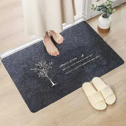 Carpets Embroidered Tree Doormat Hallway Entrance Door Mat 40x60cm Black Polyester Fiber Waterproof Non-Slip Decorative Shoe Clean Mats