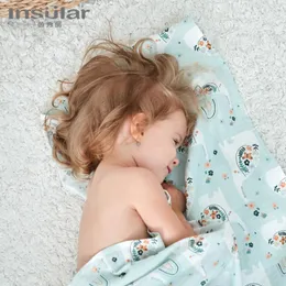 Blankets Insular Children's Cotton Spring Summer And Autumn Comfort Air Conditioner Covered With Double-Layer Gauze Blanket Baby