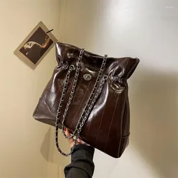 Evening Bags Large Capacity Chain Leather Women Bag Luxury Designer Shoulder Ladies Crossbody 2024 Handbag Vintage Totes