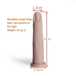 False Nails Soft Silicone Practice Finger Nail With Joints Bendable Fingernails Hand For Training Accesories