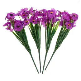 Decorative Flowers Artificial Violet Branches Simulated Stems Faux Flower Bouquet Fake Lifelike Decor Wedding Living Room Home Office