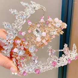 Saç Aksesuarları Romantik Prenses Kristal Tiaras Taç Baş Bandı Kızlar Gelin Prom Düğün Partisi Mücevherleri Seviyor