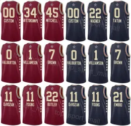 Stampato 2024 All-star Basket Julius Randle Jersey 30 Uomo Donna Gioventù Mikal Bridges Derrick White 9 Lamelo Ball Jrue Holiday 4 Zion 1 Franz Wagner Jalen