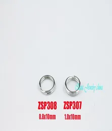 Anel de chaveiro 1010mm8810mm anéis divididos anel de laço duplo aço inoxidável pode misturar joias diy 100 peças lote zsp307 zsp3082031695