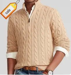 Men's Sweaters High Quality Mens Sweater Luxury Designer Polos Classic Coat Fashion Small Pony Embroidered Knit Fabric Button Half Zip Pullover Top 6009