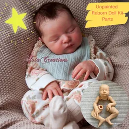 Kit de boneca reborn sem pintura de 20,5 polegadas, Laura com corpo de pano, vinil inacabado, peças de kits de bebê reborn em branco 240223