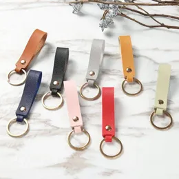 Keychains Classic PU Leather Keychain Purse Bag Key Chains For Men Women Car Strap Waist Wallet Rings Keyholder Business Gifts