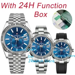 Top New Style Luxury Men Blue SKY Dweller Sports Watch Movement Men Multifunctional 24 hour Dial Stainless Steel Diving Waterproof339g